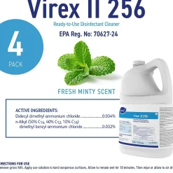 Virex II 256 Cleaner Disinfectants, Mint, 128 oz., 4/Carton (04332)