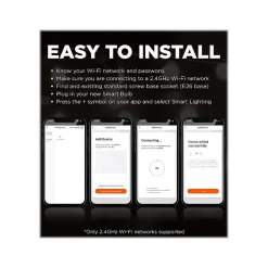 Viribright Wi-Fi 60W Equivalent A19 LED Smart Light Bulb, Multicolor (658102)