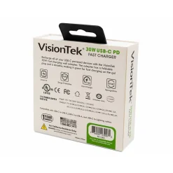 VisionTek USB-C 30W Quick Charger, White (901282)