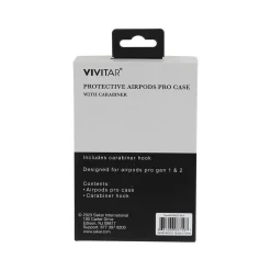 Vivitar Case with Carabiner for AirPods Pro, Black (V90023BLKSTK12)
