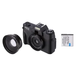 Vivitar VEC XX101 20MP 4K Digital Camera, 0.45X Optical Zoom, Black (VECXX101-BLK-STK-4)