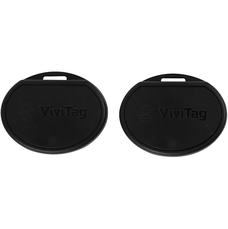 Vivitar ViviTag Bluetooth Tracker, Black, 2/Pack (V90027PK2-BLK-STK-24)