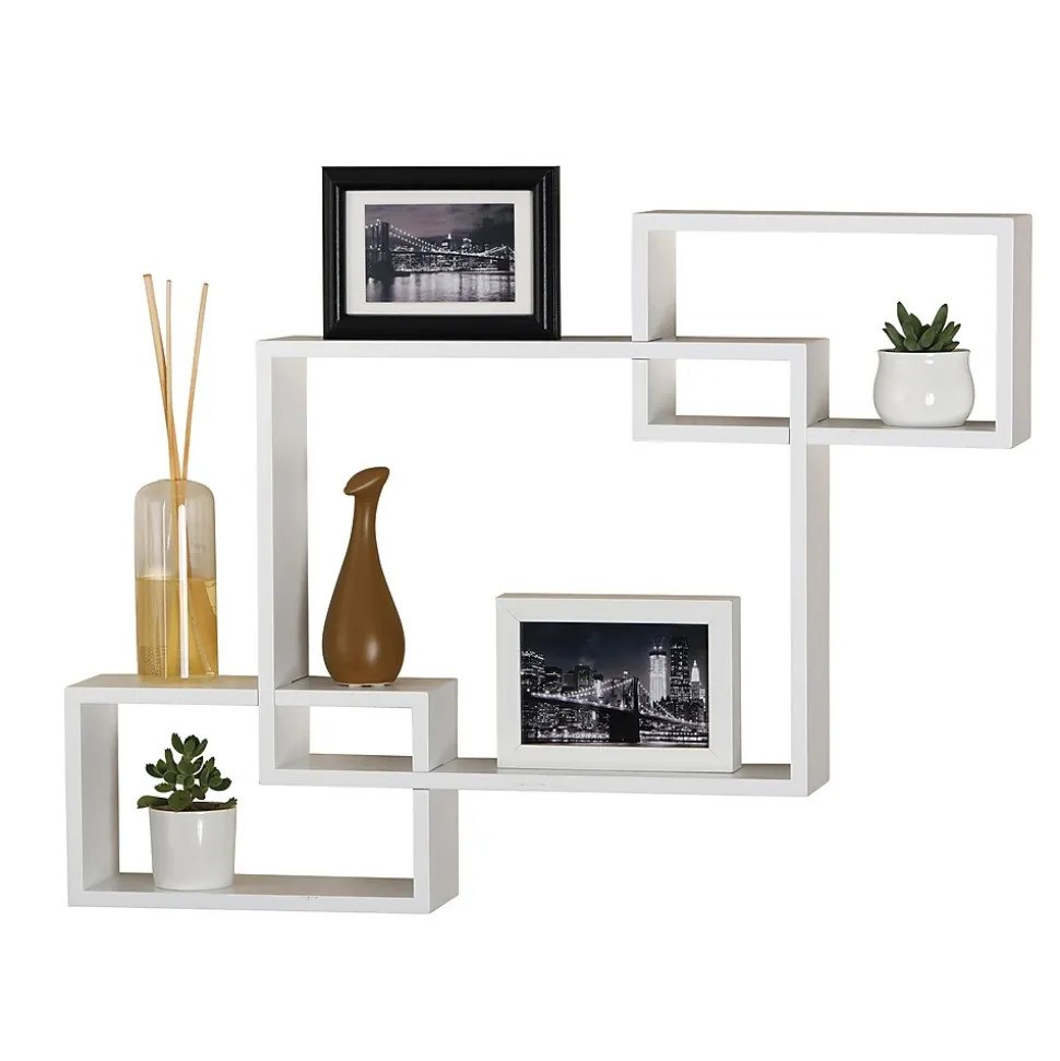 V-Light 6-Shelf Wood Mounted Decorative Unit, 27.4", White (VW161016W)