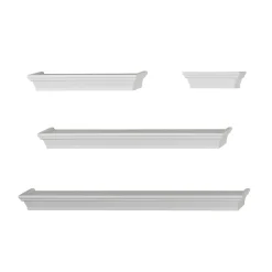 V-Light Wall Shelves, White, 4/Pack (VW141003W)