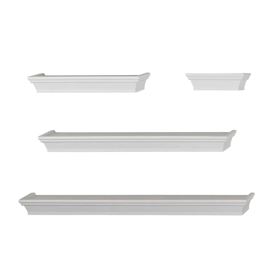 V-Light Wall Shelves, White, 4/Pack (VW141003W)