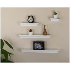 V-Light Wall Shelves, White, 4/Pack (VW141003W)