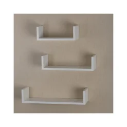 V-Light Wood Wall-Mounted Shelves, White, 3/Pack (VW161011W)