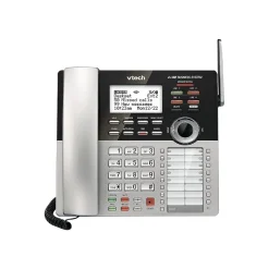 VTech Small Business CM18245 4-Line Cordless Extension Phone, Silver/Black
