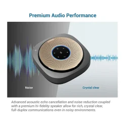 VTech VCS601-2 Cordless Conference Speakerphone, Black/Gold (80-2537-03)