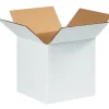 999W White 9" x 9" Kraft Corrugated Mailers, 25/Bundle