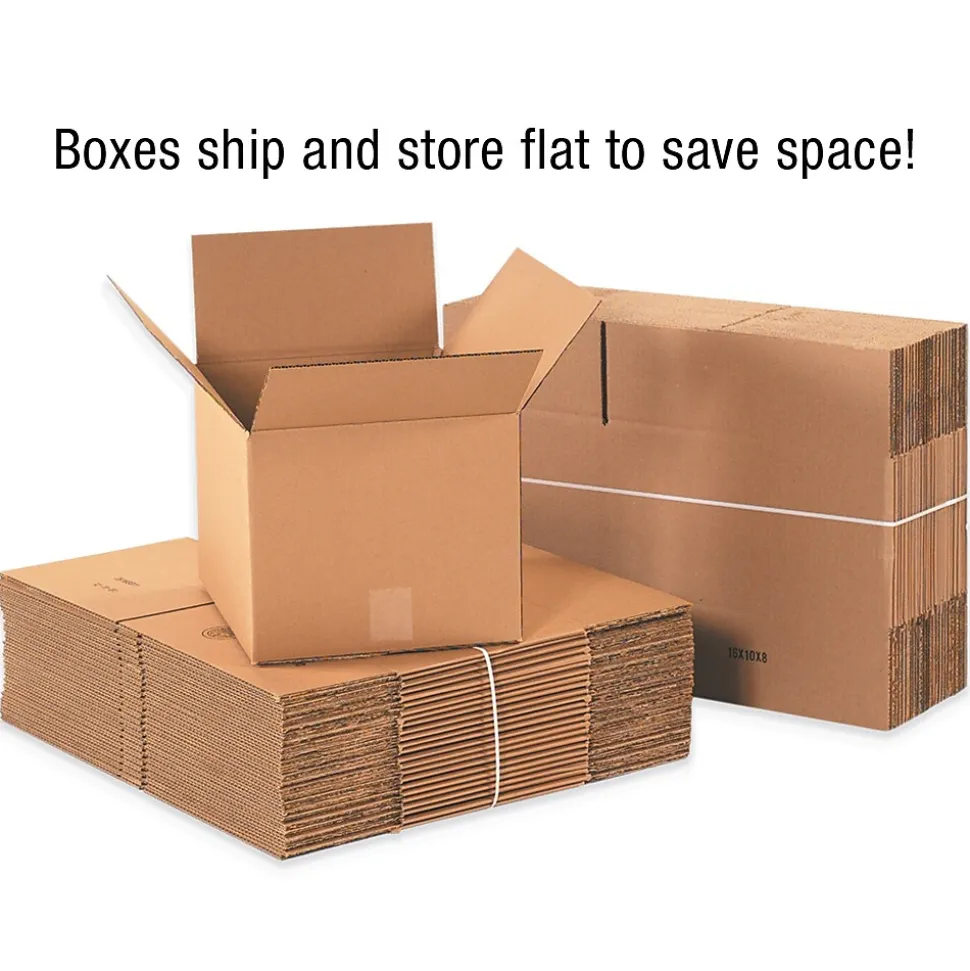 999W White 9" x 9" Kraft Corrugated Mailers, 25/Bundle