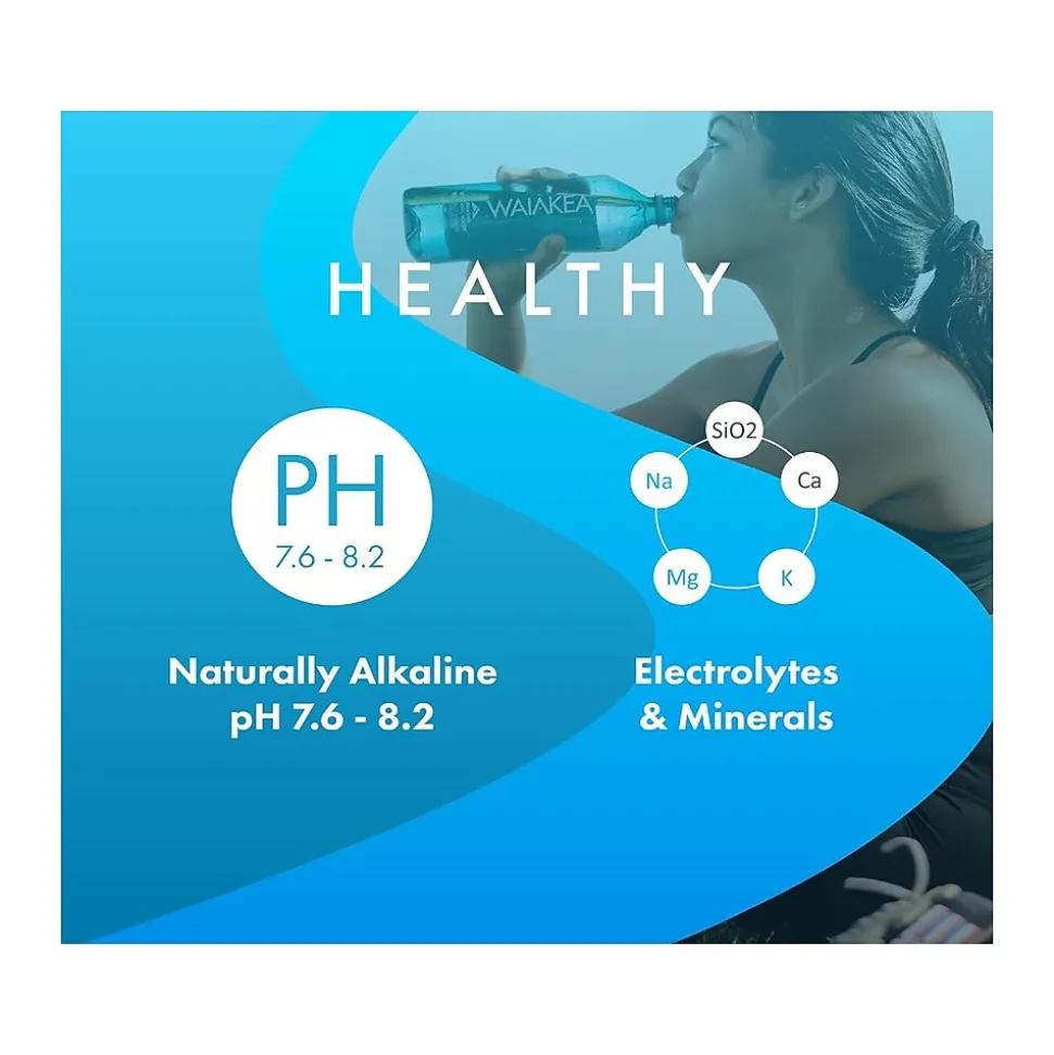 Waiakea Hawaiian Volcanic Water, 22.6 fl. oz., 12 Bottles/Carton (856001)