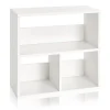 Way Basics 24.8"H Collins Cubby Bookcase, Organizer and Modern Eco Storage Shelf, White (WB-2SHELF-3-WE)