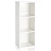 Way Basics 36.8"H Wynwood 3-Cube Narrow Bookcase Organizer and Modern Eco Storage Shelf Unit, White (WB-3CUBE-WE)