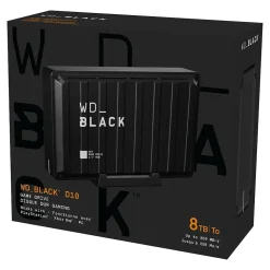 WD Black D10 8TB External USB 3.2 Hard Drive, Black (WDBA3P0080HBK-NESN)