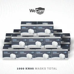 WeCare Disposable KN95 Face Mask, Adult, White, 20 Masks/Box, 50 Boxes/Pack (TBN202737)