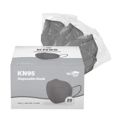 WeCare Disposable KN95 Face Mask, Adult, Dark Gray, 20/Pack (WCKN100)