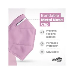 WeCare Disposable KN95 Face Mask, Adult, Pink, 20/Pack (WCKN109)