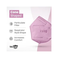WeCare Disposable KN95 Face Mask, Adult, Pink, 20/Pack (WCKN109)