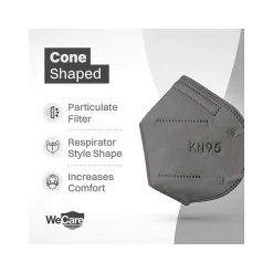 WeCare Disposable KN95 Face Mask, Adult, Dark Gray, 20 Masks/Box, 50 Boxes/Pack (TBN203231)