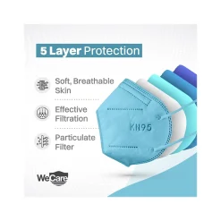 WeCare Disposable KN95 Face Mask, Adult, Blue, 20 Masks/Box, 3 Boxes/Pack (TBN203225)