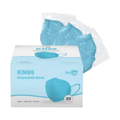 WeCare Disposable KN95 Face Mask, Adult, Blue, 20/Pack (WCKN97)