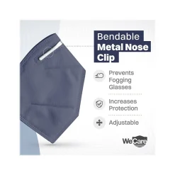 WeCare Disposable KN95 Face Mask, Adult, Navy, 20 Masks/Box, 50 Boxes/Pack (TBN203233)
