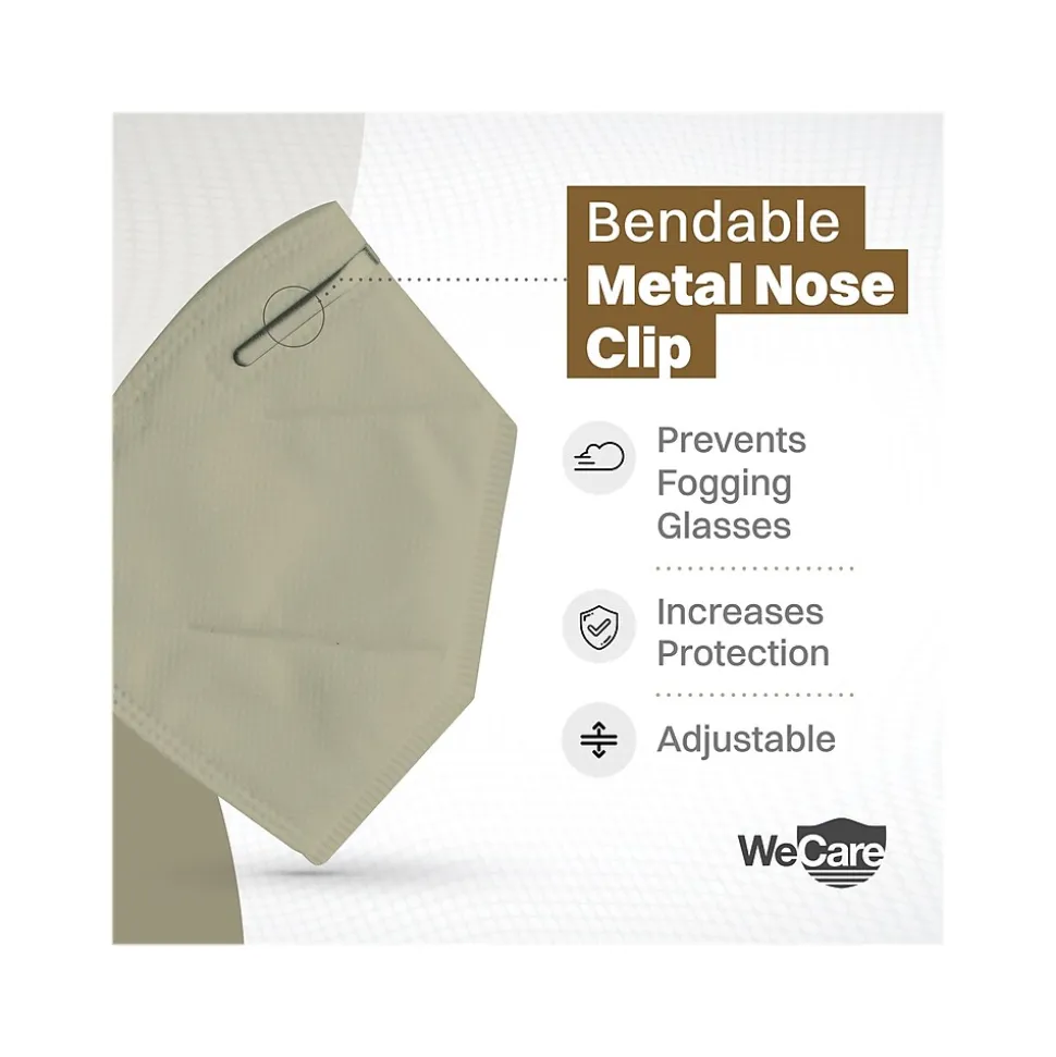 WeCare Disposable KN95 Face Masks, One Size, Assorted Earth Tones, 20/Pack, 3 Packs/Carton (TBN203258)