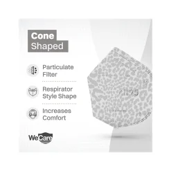 WeCare Leopard Print Disposable KN95 Fabric Face Masks, One Size, Assorted Colors, 20/Pack, 3 Packs/Carton (TBN203256)
