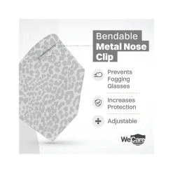 WeCare Leopard Print Disposable KN95 Fabric Face Masks, One Size, Assorted Colors, 20/Pack, 3 Packs/Carton (TBN203256)