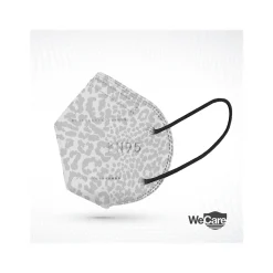 WeCare Leopard Print Disposable KN95 Fabric Face Masks, One Size, Assorted Colors, 20/Pack, 50 Packs/Carton (TBN203260)