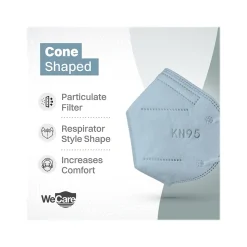 WeCare Ocean Tones Disposable KN95 Fabric Face Masks, One Size, Assorted Colors, 20/Pack (WMN100123)