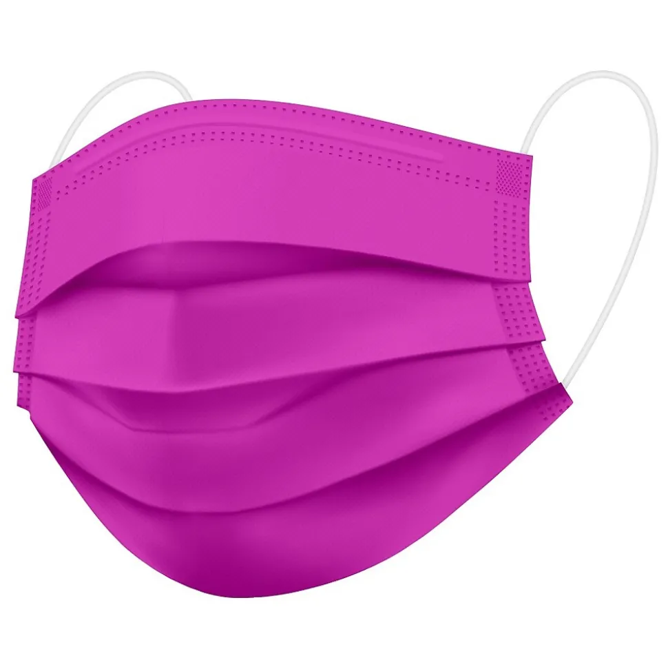 WeCare 3-ply Disposable Face Mask, Kids, Hot Pink, 50/Box (WMN100011)
