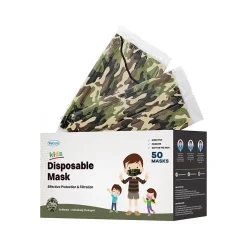 WeCare 3-ply Disposable Face Mask, Kids, Camo, 50/Box (WMN100028)