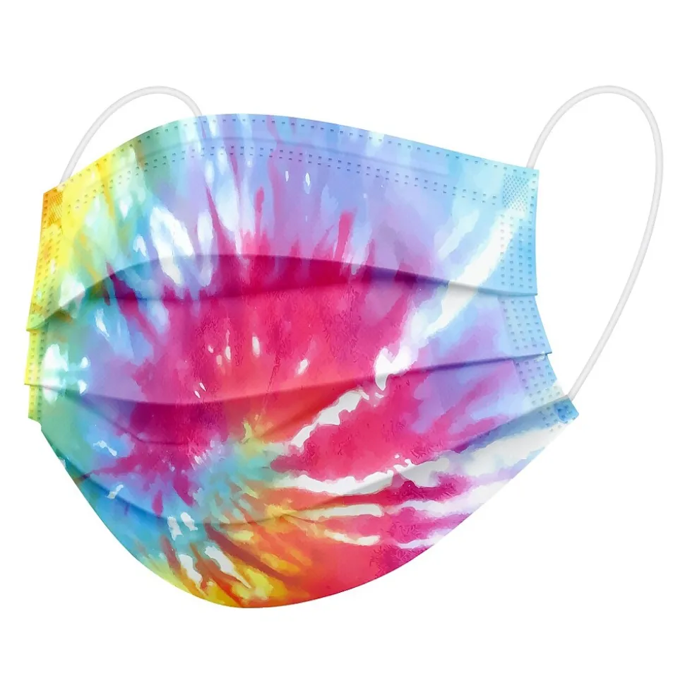 WeCare 3-ply Disposable Face Mask, Adult, Tie-Die, 50/Box (WMN100017)