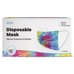 WeCare 3-ply Disposable Face Mask, Adult, Tie-Die, 50/Box (WMN100017)