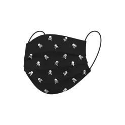 WeCare 3-ply Disposable Face Mask, Individually Wrapped, Adult, Black Skull Bones, 50/Box (WMN100096)