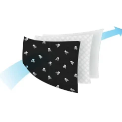 WeCare 3-ply Disposable Face Mask, Individually Wrapped, Kids, Black Skull Bones, 50/Box (WMN100097)