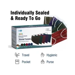 WeCare 3-ply Disposable Face Mask, Kids, Assorted Jewel Tones, 50/Box (WMN100095)