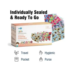 WeCare 3-ply Disposable Face Masks, Kids, Assorted Summer Designs, 50/Box (WMN100101)