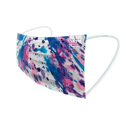 WeCare 3-ply Disposable Face Masks, Adult, Assorted Watercolor Designs, 50/Pack (WMN100081)