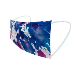 WeCare 3-ply Disposable Face Masks, Adult, Assorted Watercolor Designs, 50/Pack (WMN100081)