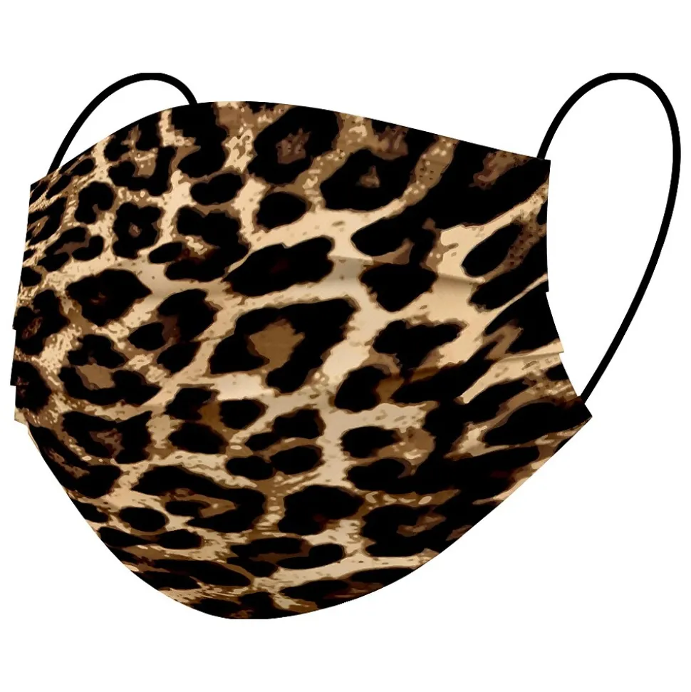 WeCare 3-ply Disposable Face Mask, Adult, Leopard, 50/Pack (WMN100072)