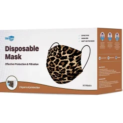 WeCare 3-ply Disposable Face Mask, Adult, Leopard, 50/Pack (WMN100072)