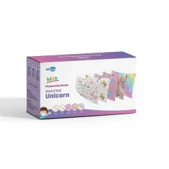 WeCare 3-ply Disposable Face Masks, Kids, Assorted Unicorn Designs, 50/Box (WMN100117)