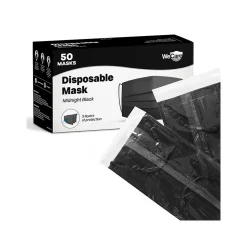 WeCare 3-ply Disposable Face Mask, Adult, Midnight Black, 50/Box (WMN100119)