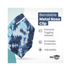 WeCare Tie Dye Disposable KN95 Fabric Face Masks, One Size, Assorted Colors, 20/Pack, 3 Packs/Carton (TBN203259)