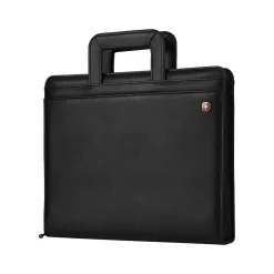 Wenger Venture Vinyl Padfolio with Zipper Closure, Black (601389)