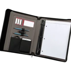 Wenger Venture Vinyl Padfolio with Zipper Closure, Black (601389)