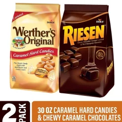 Werther's Original Carmel Hard Candies and Riesen Carmel Chocolates, 30 oz (600-00285)